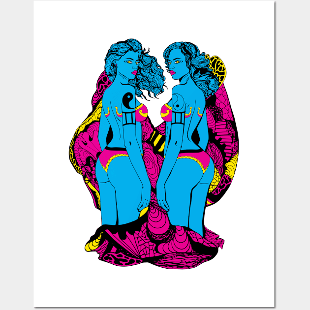 CMYK Gemini Beauty Wall Art by kenallouis